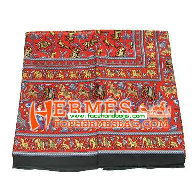 Hermes 100% Silk Square Scarf Red HESISS 130 x 130